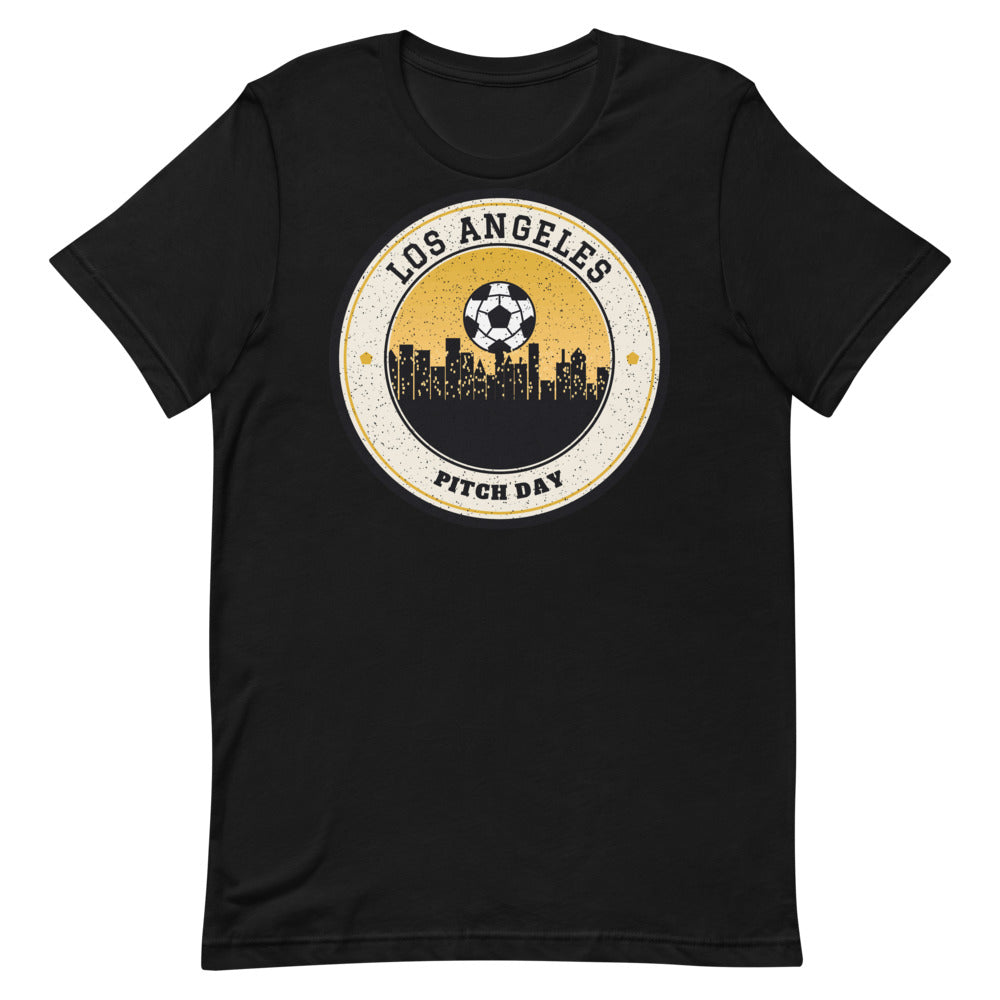 Los Angeles Downtown Pitch Day Tee in black, front