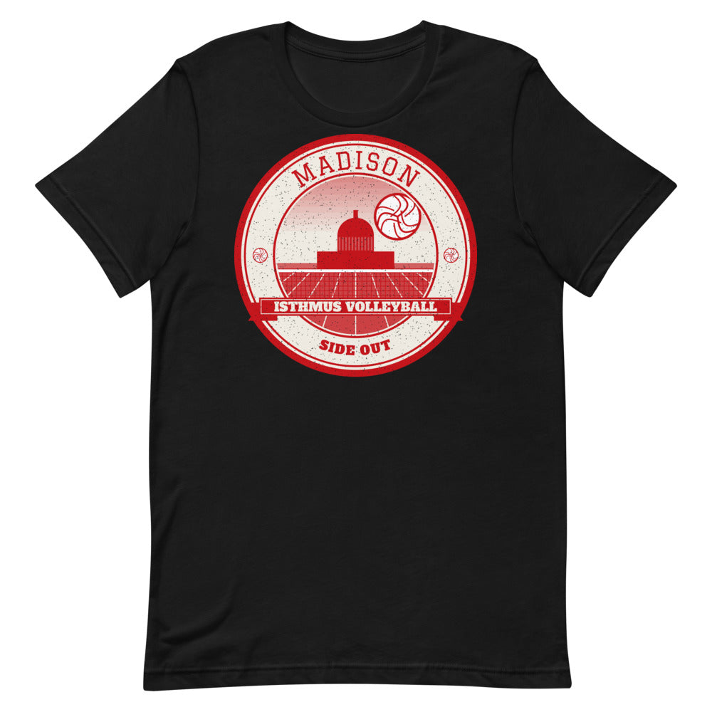 Madison Isthmus Volleyball Tee in black, front