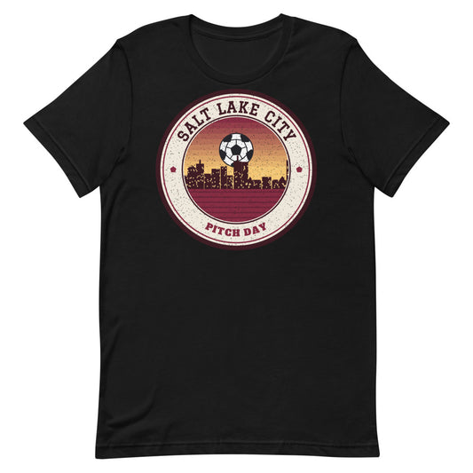Salt Lake City Pitch Day Tee in black, front