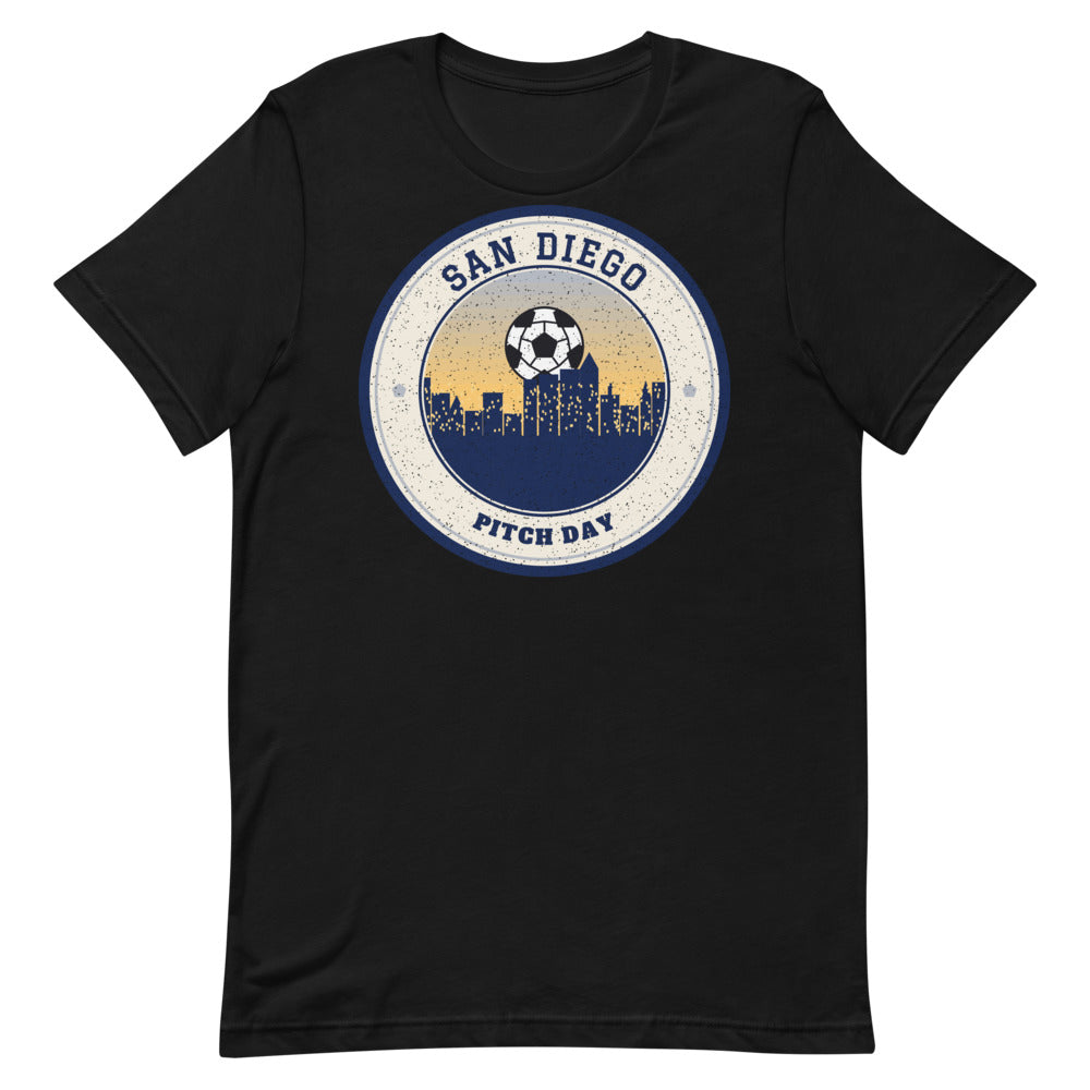San Diego Pitch Day Tee in black, front
