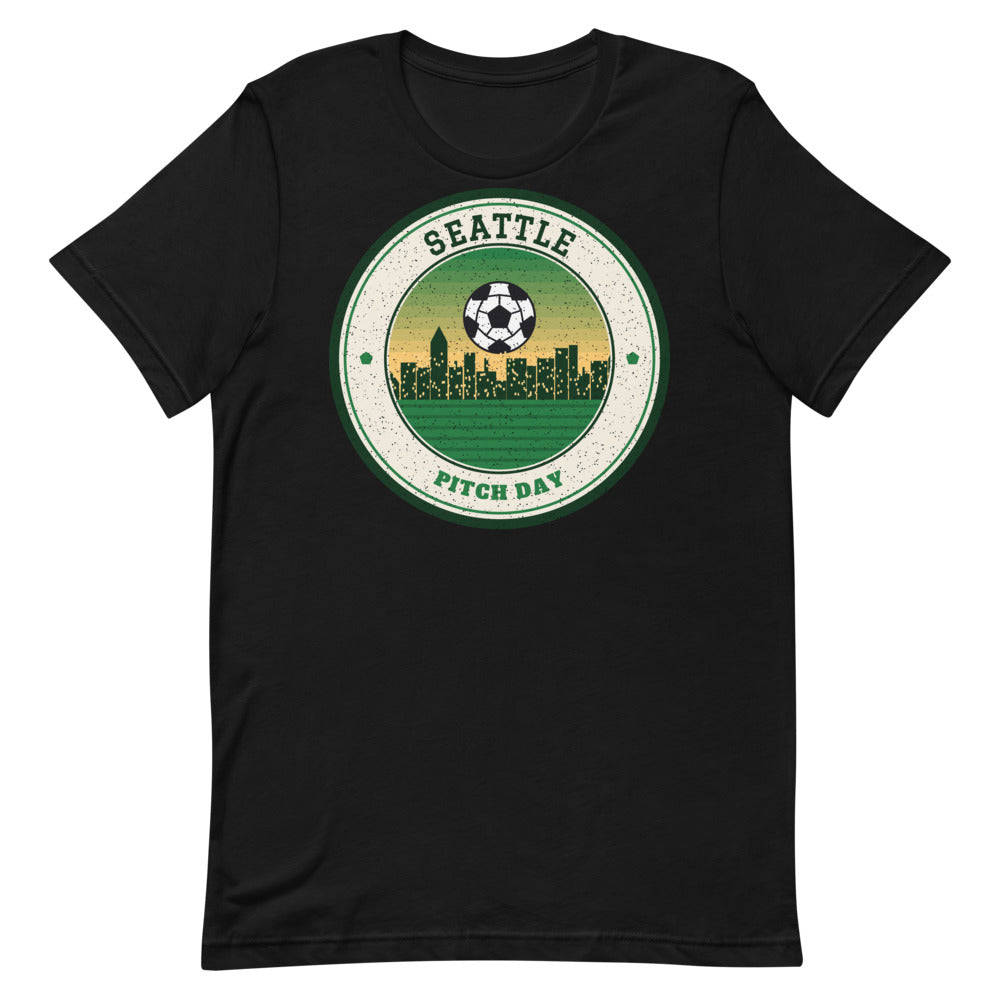 Seattle Pitch Day Tee in black, front