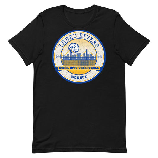 Three Rivers Steel City Volleyball Tee in black, front
