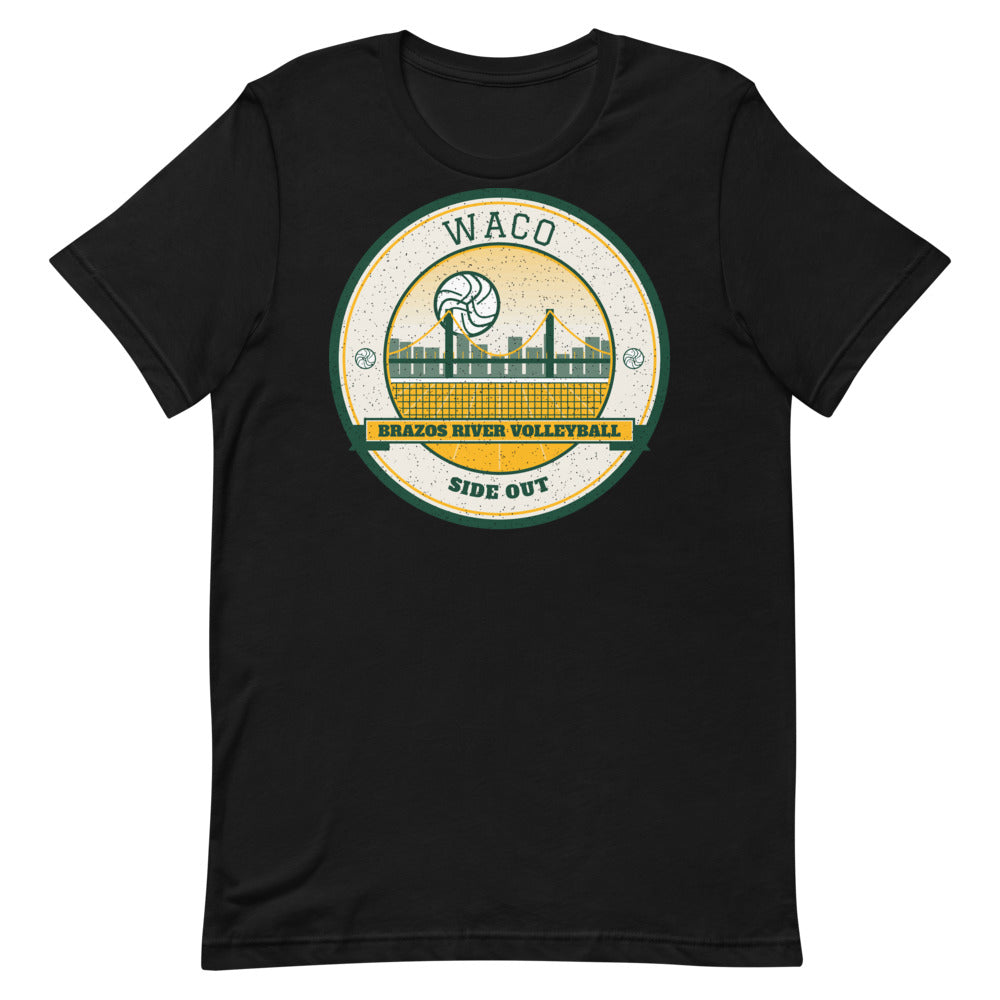 Waco Brazos River Volleyball Tee in black, front
