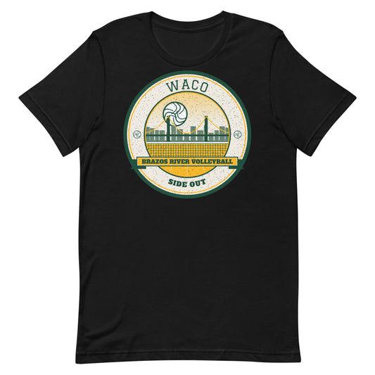 Waco Brazos River Volleyball Tee in black, front