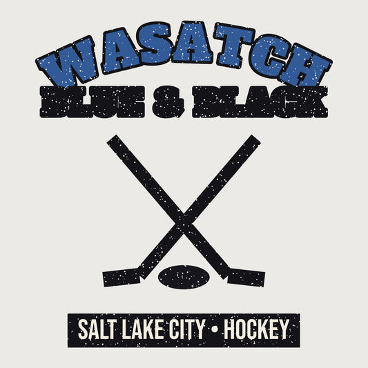 Wasatch Blue & Black Hockey Hoodie graphic