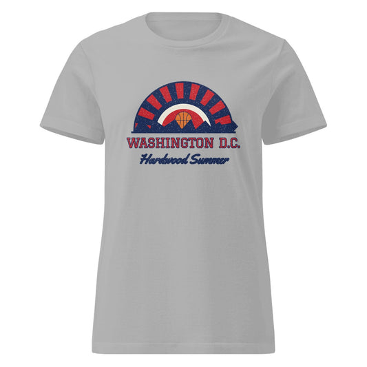 Women's Washington DC Hardwood Summer Fitted Tee in Sport Grey, front view