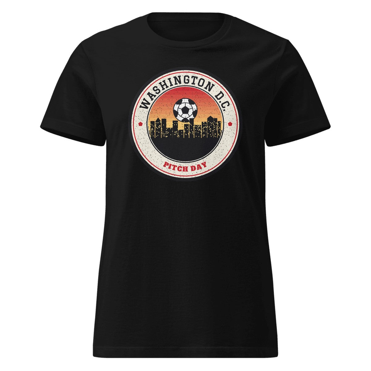 Women's Washington DC Pitch Day Fitted Tee in Black, front view