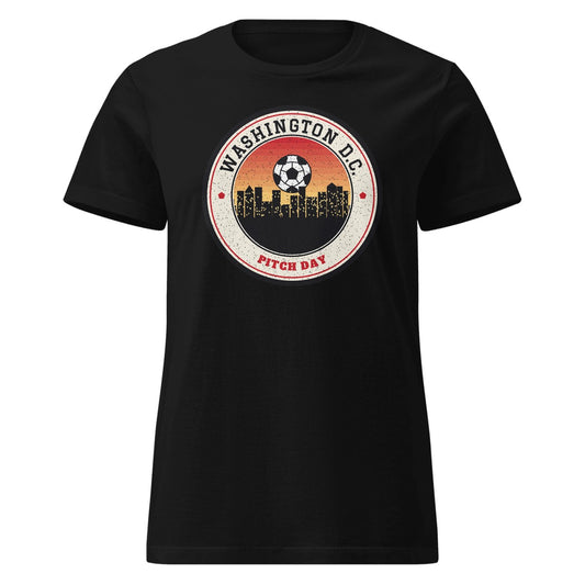 Women's Washington DC Pitch Day Fitted Tee in Black, front view