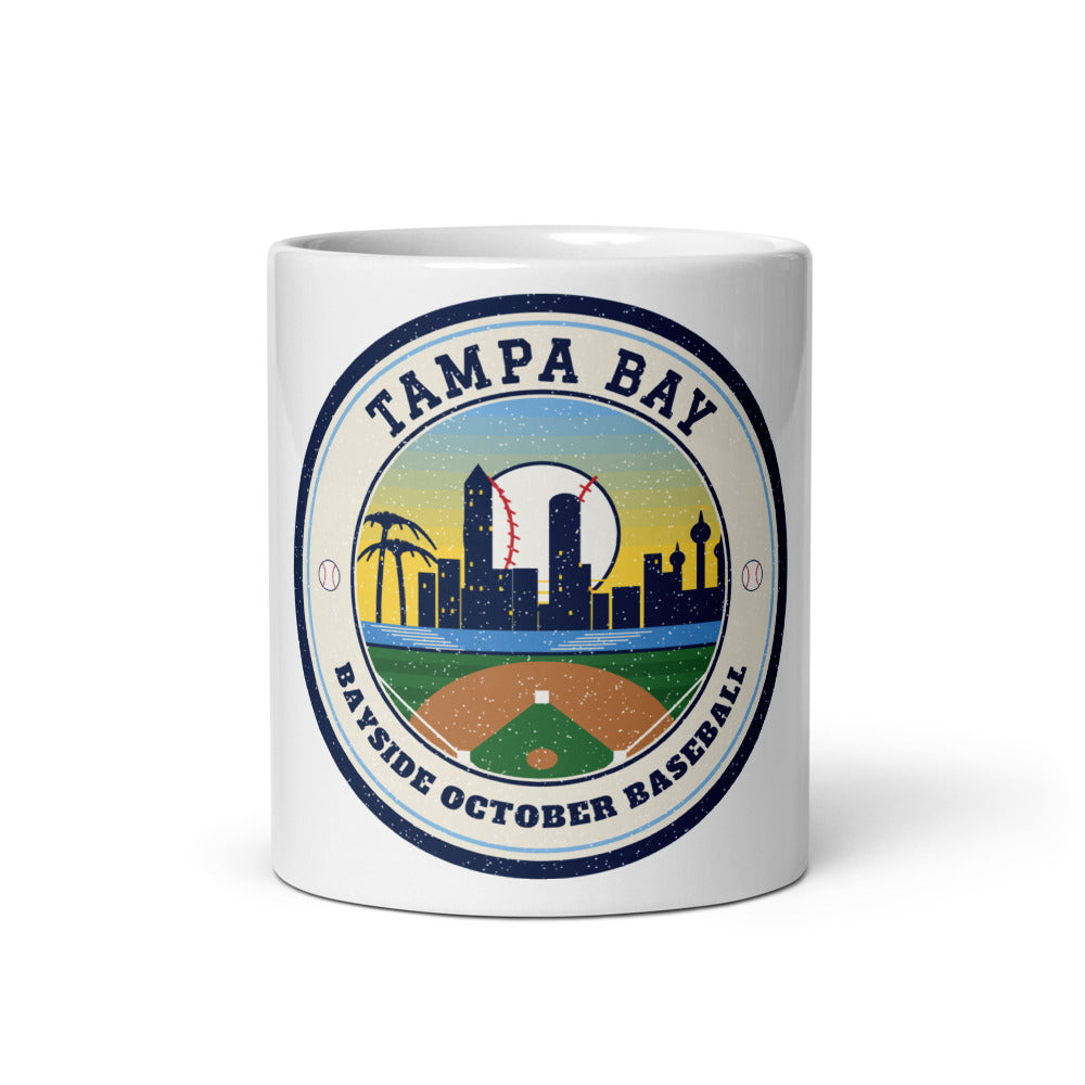 Tampa Bay October Baseball Mug in white, front