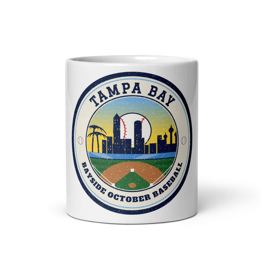 Tampa Bay October Baseball Mug in white, front