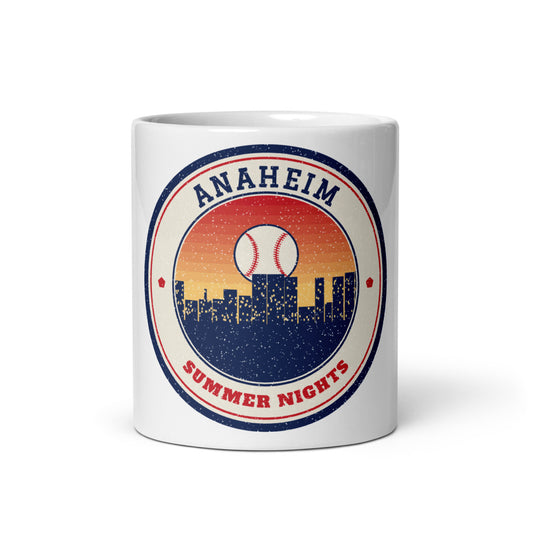 Anaheim Summer Nights Ballpark Mug in white, front
