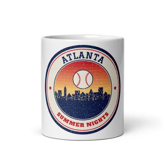 Atlanta Summer Nights Ballpark Mug in white, front