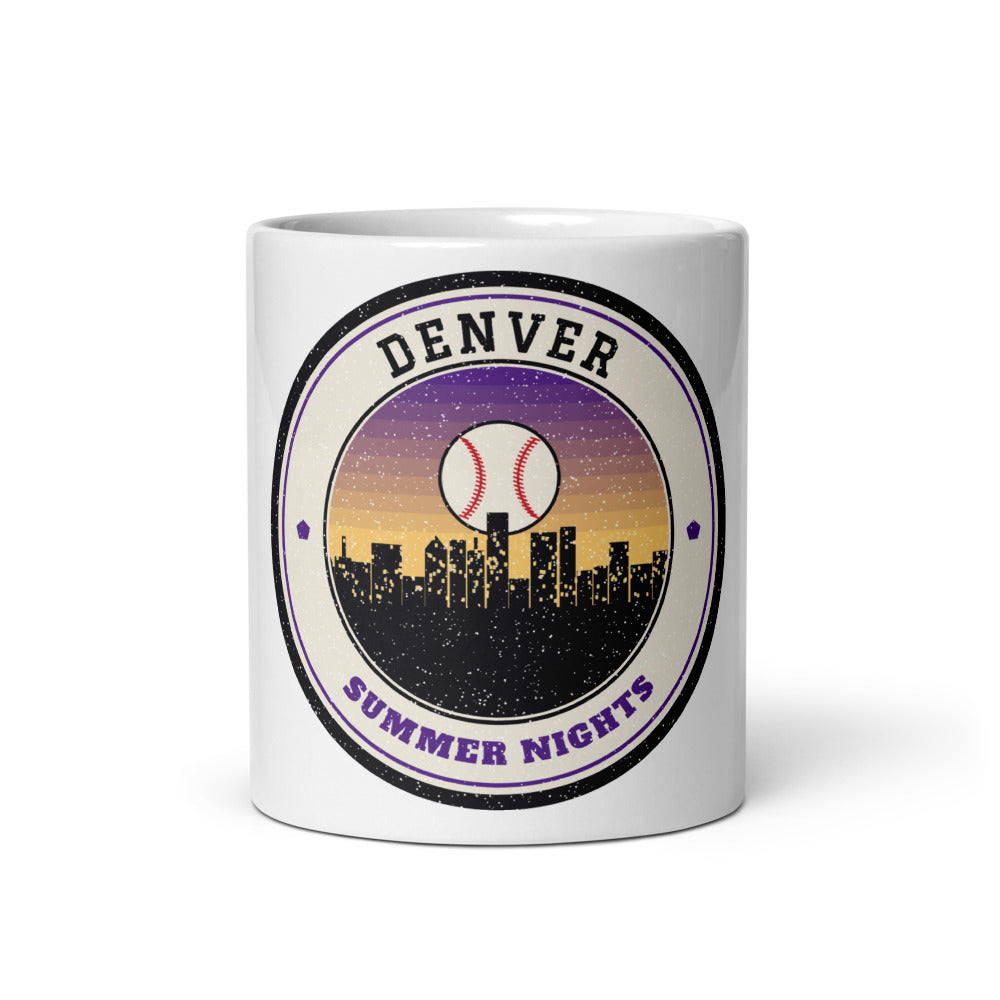 Denver Summer Nights Ballpark Mug in white, front
