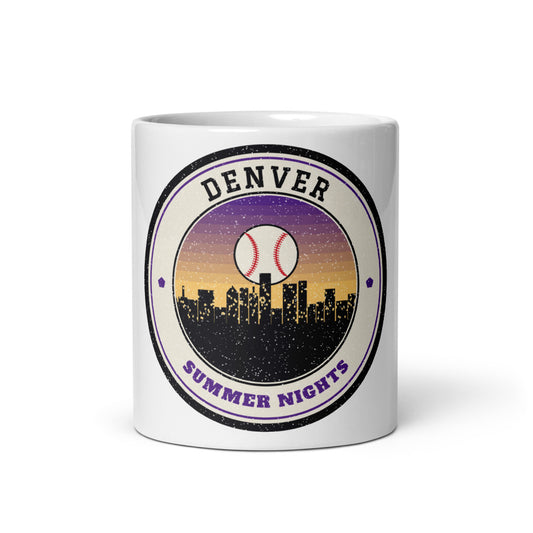 Denver Summer Nights Ballpark Mug in white, front