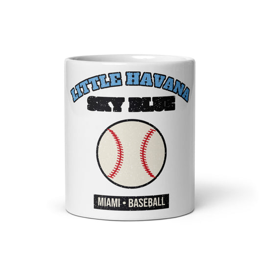 Little Havana Sky Blue Baseball Mug in white, front