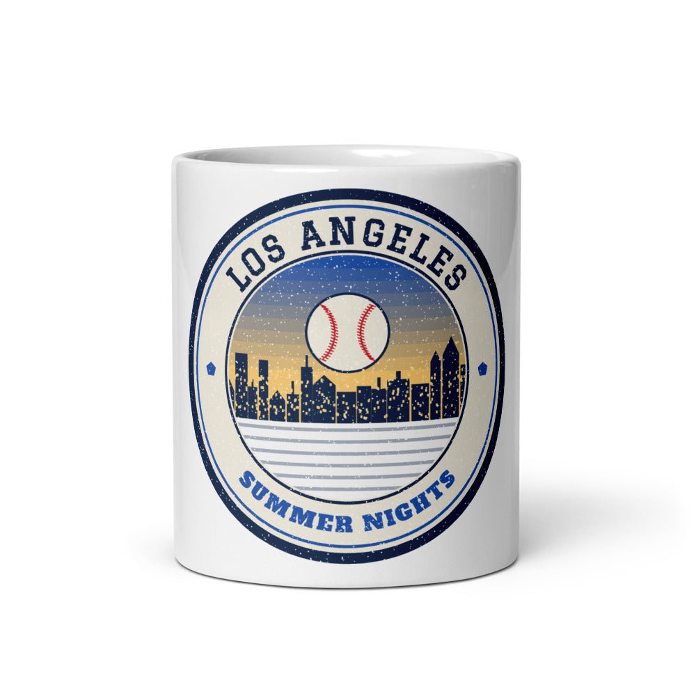 Los Angeles Summer Nights Ballpark Mug in white, front
