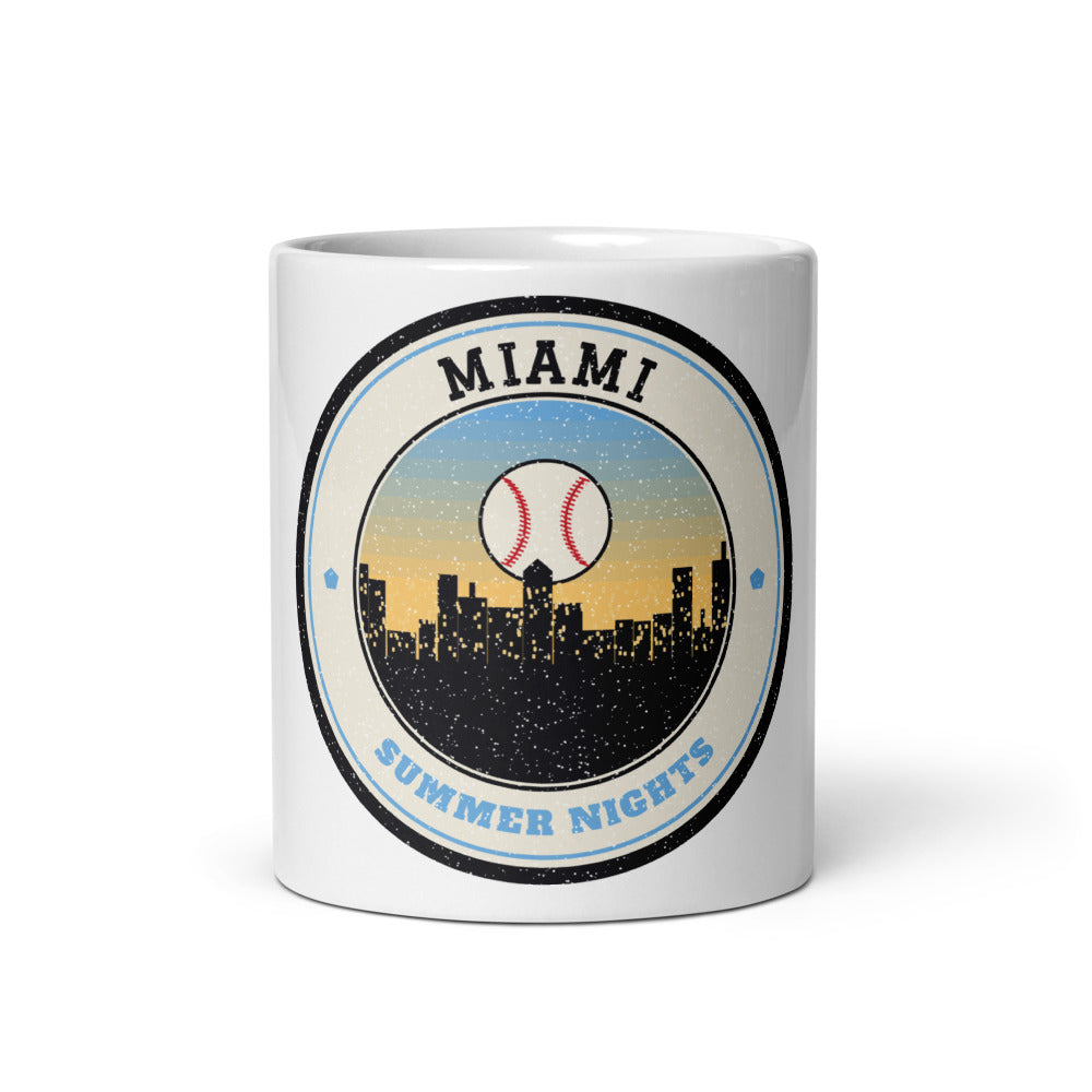 Miami Summer Nights Ballpark Mug in white, front