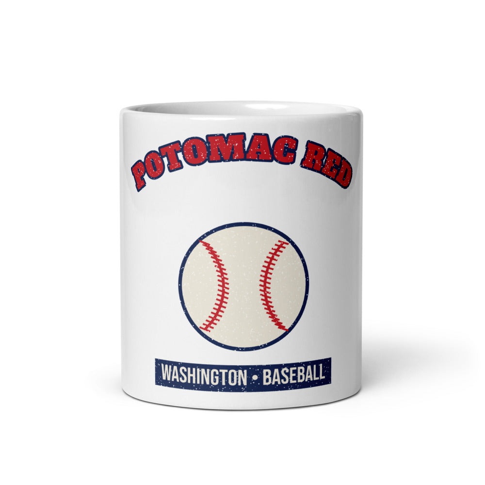 Potomac Red Baseball Mug in white, front