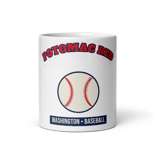 Potomac Red Baseball Mug in white, front