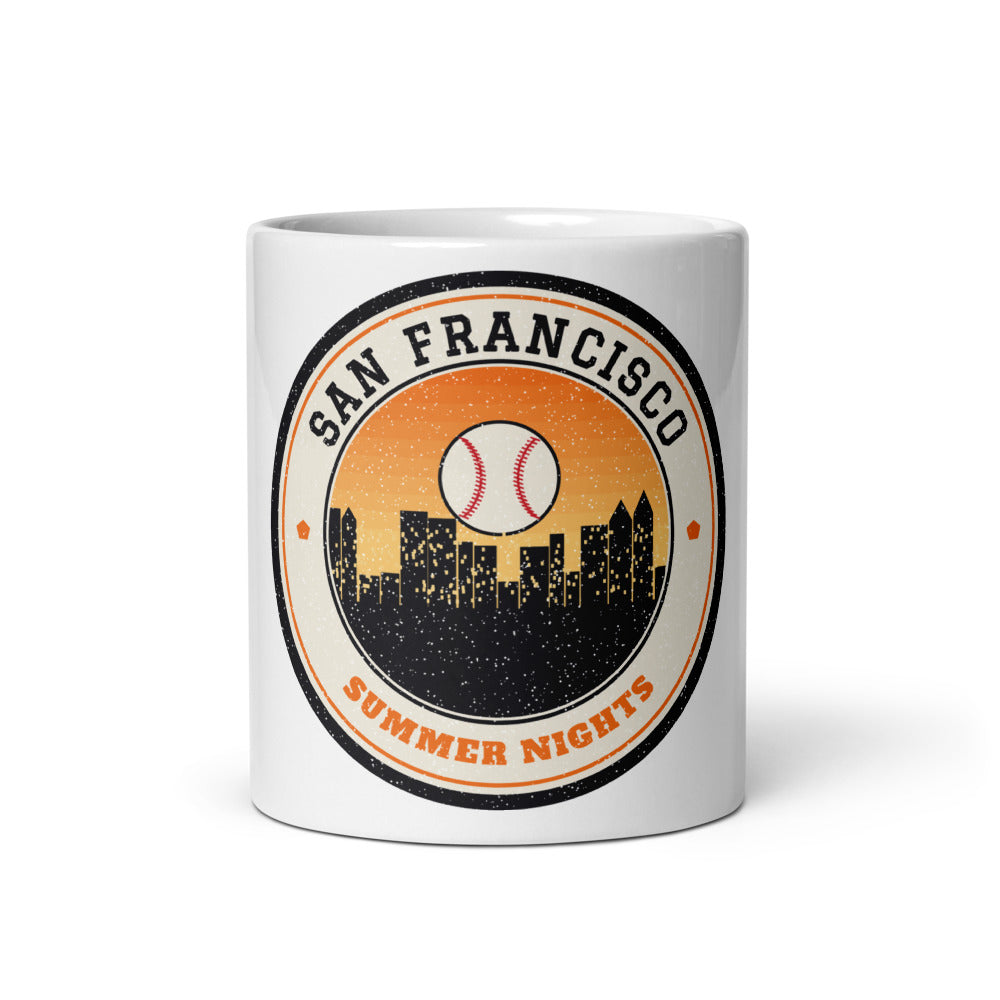 San Francisco Summer Nights Ballpark Mug in white, front