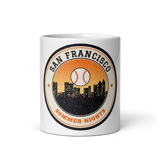 San Francisco Summer Nights Ballpark Mug in white, front