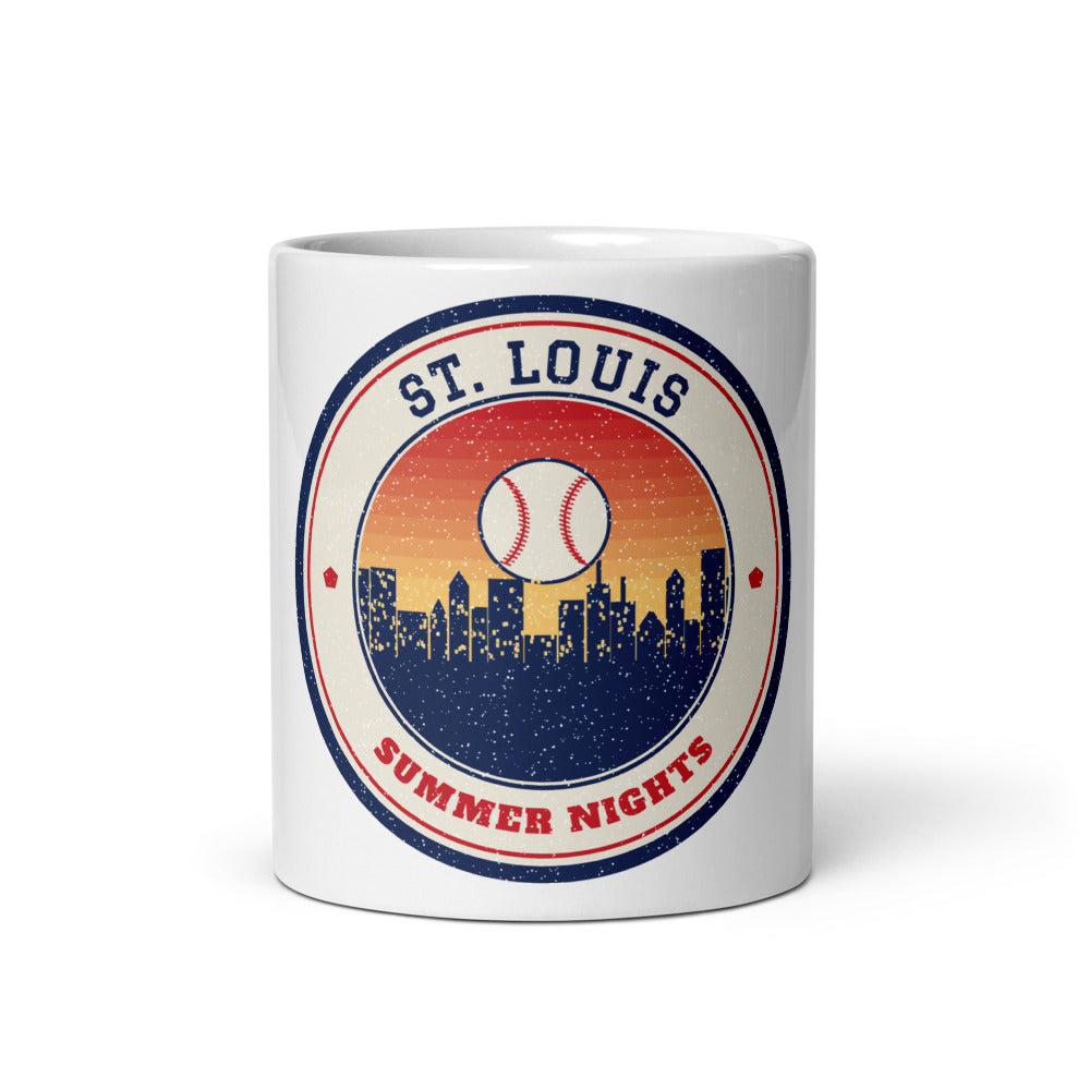 St. Louis Summer Nights Ballpark Mug in white, front