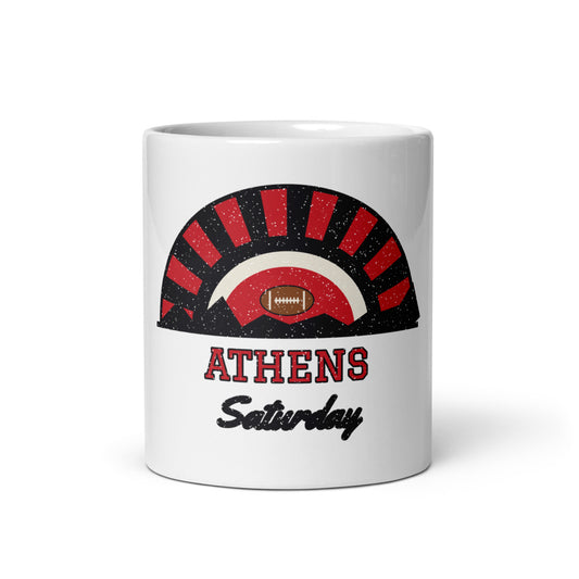 Athens Saturday Mug in white, front