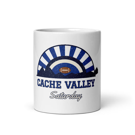 Cache Valley Saturday Mug in white, front