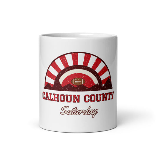 Calhoun County Saturday Mug in white, front
