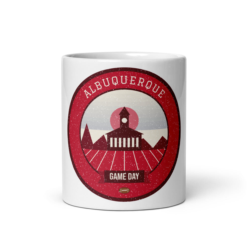 Cherry & Silver Balloon Game Day Mug in white, front