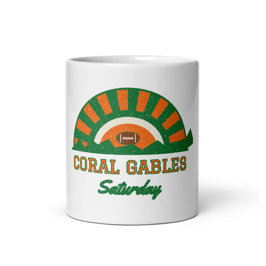 Coral Gables Saturday Mug in white, front