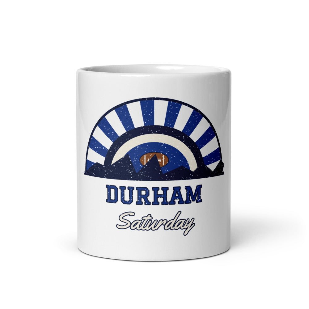 Durham Saturday Mug in white, front