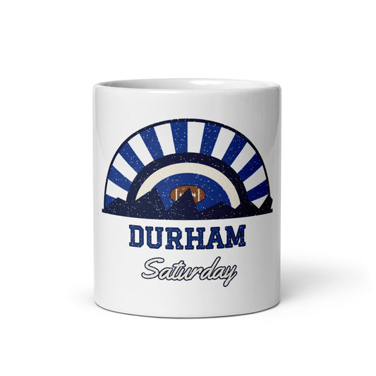 Durham Saturday Mug in white, front