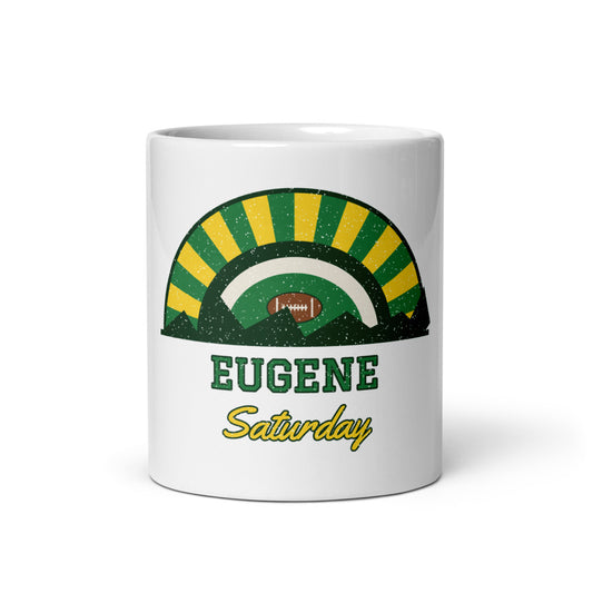 Eugene Saturday Mug in white, front