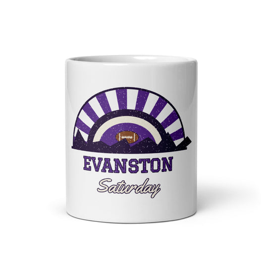 Evanston Saturday Mug in white, front