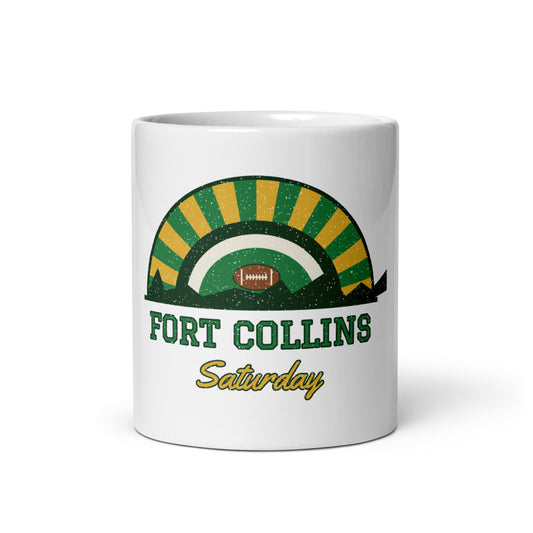 Fort Collins Saturday Mug in white, front