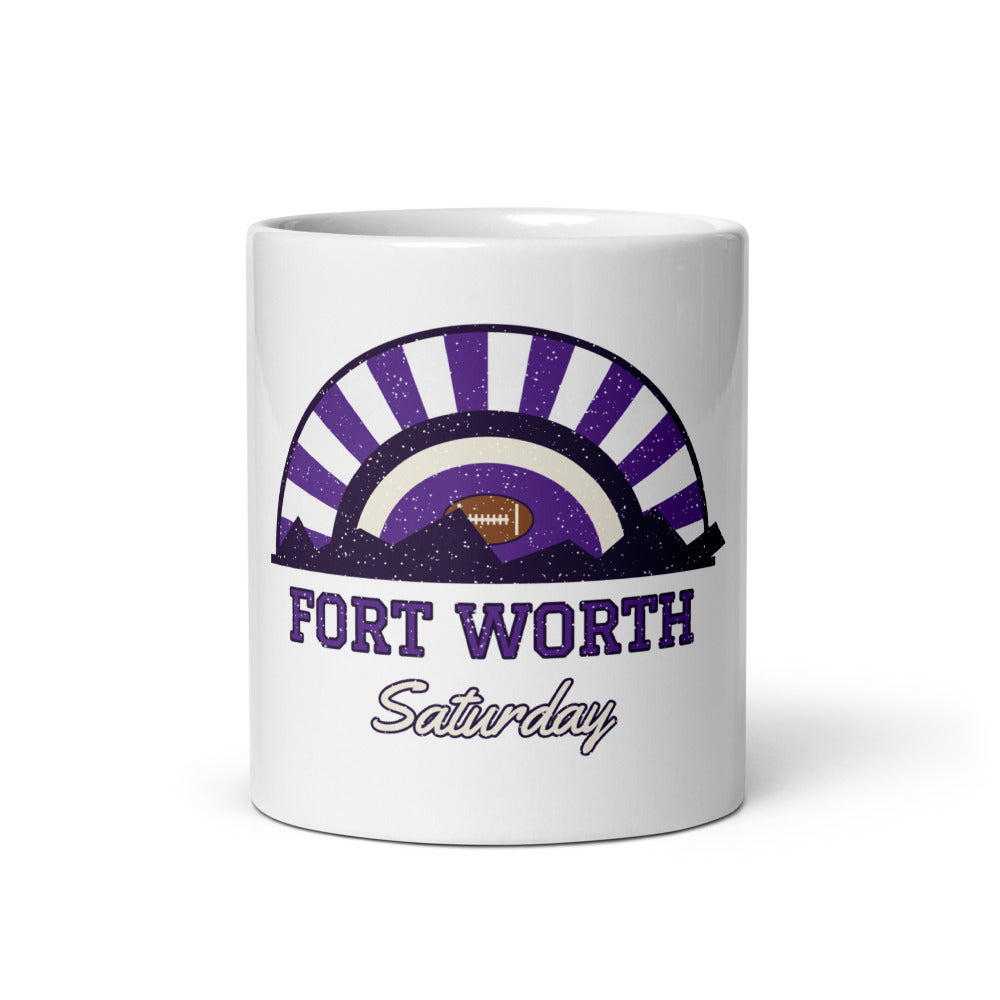 Fort Worth Saturday Mug in white, front