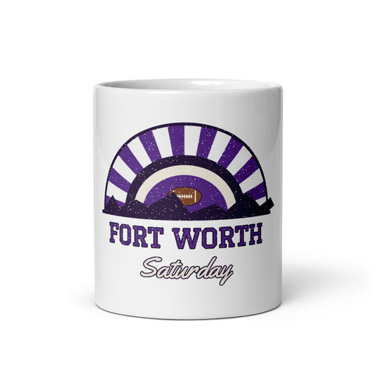 Fort Worth Saturday Mug in white, front