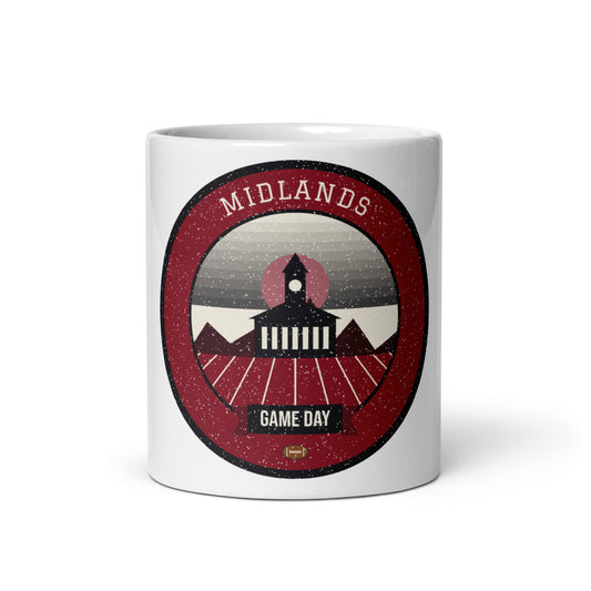 Garnet & Black Palmetto Game Day Mug in white, front