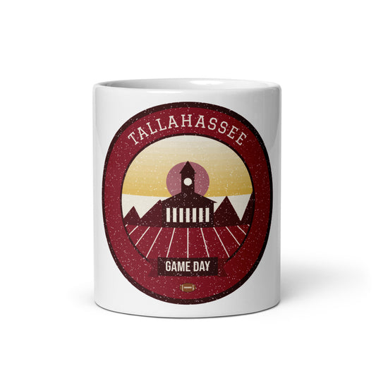 Garnet & Gold Spanish Moss Game Day Mug in white, front
