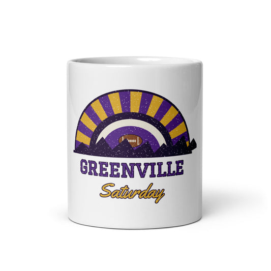 Greenville Saturday Mug in white, front