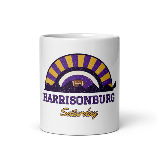 Harrisonburg Saturday Mug in white, front