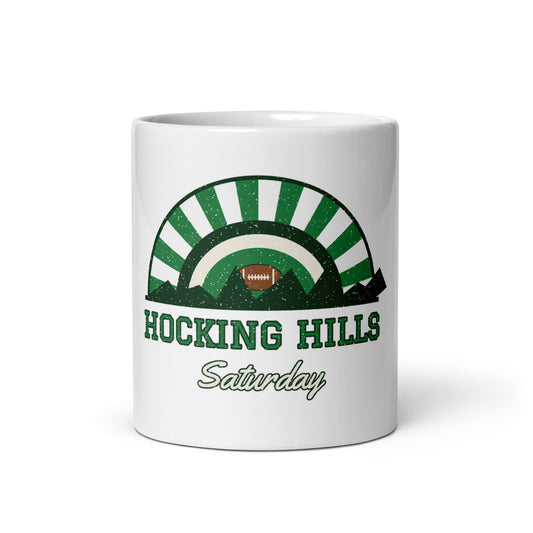 Hocking Hills Saturday Mug in white, front