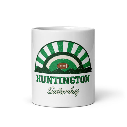 Huntington Saturday Mug in white, front
