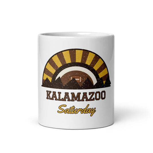 Kalamazoo Saturday Mug in white, front