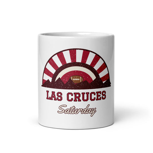 Las Cruces Saturday Mug in white, front
