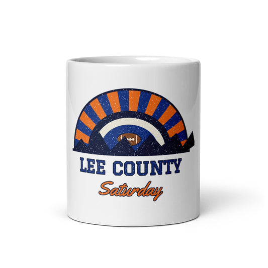 Lee County Saturday Mug in white, front