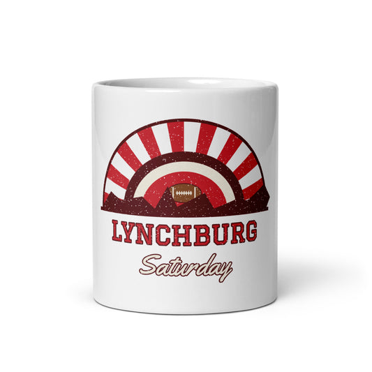 Lynchburg Saturday Mug in white, front