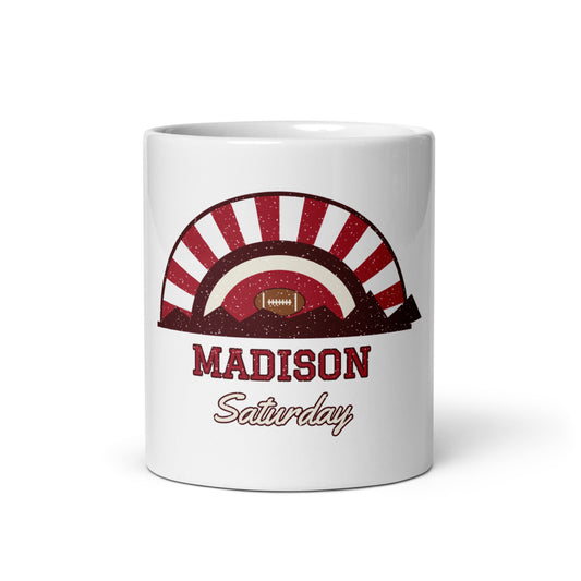 Madison Saturday Mug in white, front
