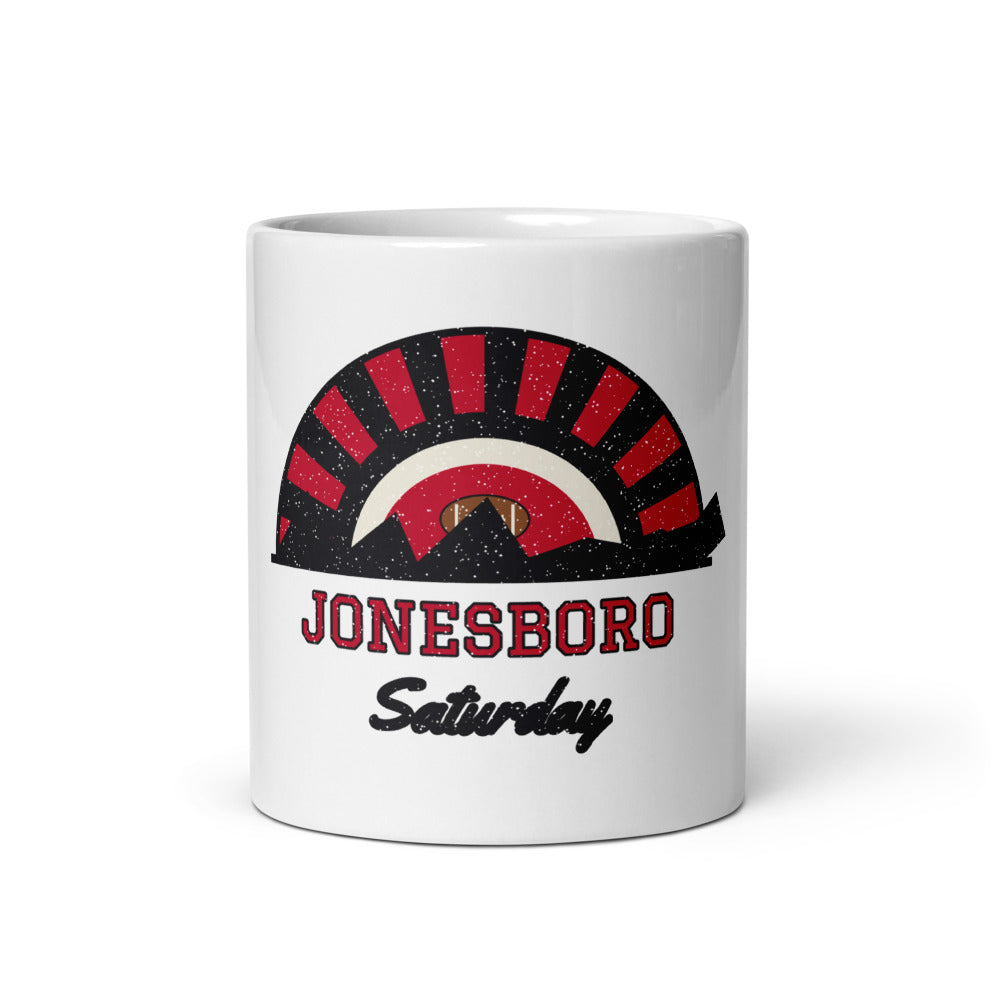 Jonesboro Saturday Mug in white, front